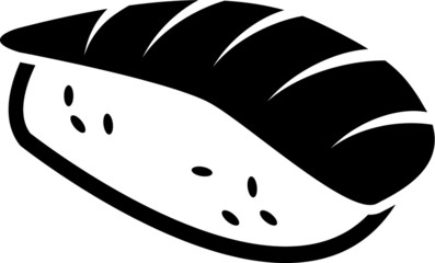 Sushi nigiri with salmon vector icon isolated on white background