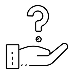 Hand with question icon vector