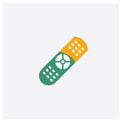Remote control concept 2 colored icon. Isolated orange and green Remote control vector symbol design. Can be used for web and mobile UI/UX