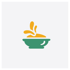 Holi concept 2 colored icon. Isolated orange and green Holi vector symbol design. Can be used for web and mobile UI/UX
