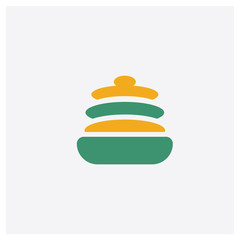 Cake concept 2 colored icon. Isolated orange and green Cake vector symbol design. Can be used for web and mobile UI/UX