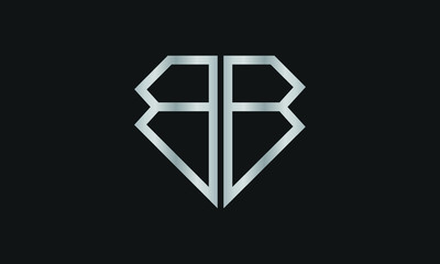 Diamond Shaped Letter B or Letter BB Iconic Logo Design, logo design for Jewelry Company Store.