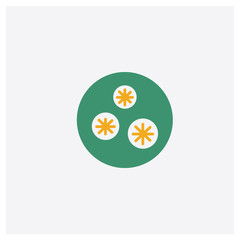 Xiaolongbao concept 2 colored icon. Isolated orange and green Xiaolongbao vector symbol design. Can be used for web and mobile UI/UX