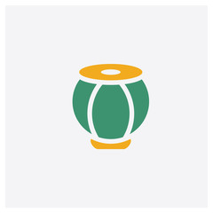 Tablas concept 2 colored icon. Isolated orange and green Tablas vector symbol design. Can be used for web and mobile UI/UX