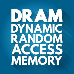 DRAM - Dynamic Random Access Memory acronym, technology concept background