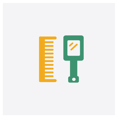 Comb concept 2 colored icon. Isolated orange and green Comb vector symbol design. Can be used for web and mobile UI/UX