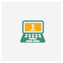 Robber concept 2 colored icon. Isolated orange and green Robber vector symbol design. Can be used for web and mobile UI/UX