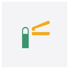 Nail clippers concept 2 colored icon. Isolated orange and green Nail clippers vector symbol design. Can be used for web and mobile UI/UX