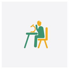 Fototapeta premium Student concept 2 colored icon. Isolated orange and green Student vector symbol design. Can be used for web and mobile UI/UX
