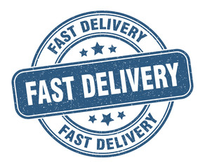 fast delivery stamp. fast delivery label. round grunge sign