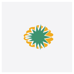 Explosion concept 2 colored icon. Isolated orange and green Explosion vector symbol design. Can be used for web and mobile UI/UX