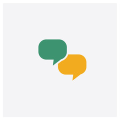 Chat concept 2 colored icon. Isolated orange and green Chat vector symbol design. Can be used for web and mobile UI/UX