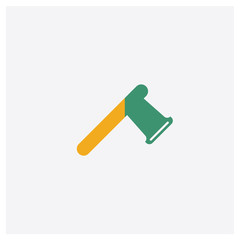 Axe concept 2 colored icon. Isolated orange and green Axe vector symbol design. Can be used for web and mobile UI/UX