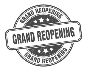 grand reopening stamp. grand reopening round grunge sign. label