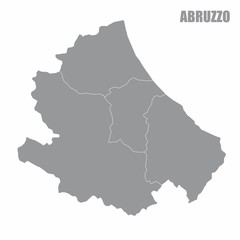 Abruzzo region gray map isolated on white background