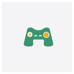 Game concept 2 colored icon. Isolated orange and green Game vector symbol design. Can be used for web and mobile UI/UX