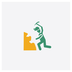 Miner concept 2 colored icon. Isolated orange and green Miner vector symbol design. Can be used for web and mobile UI/UX