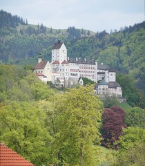 Fototapeta na wymiar Blick auf Schloß Hohenaschau von Westen