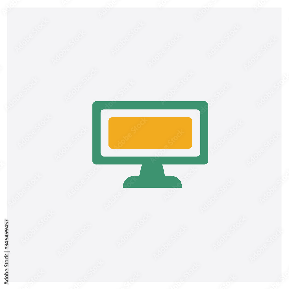 Wall mural tv concept 2 colored icon. isolated orange and green tv vector symbol design. can be used for web an