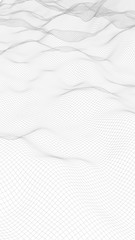 Abstract landscape on a white background. Cyberspace grid. hi tech network. 3d illustration. Vertical orientation
