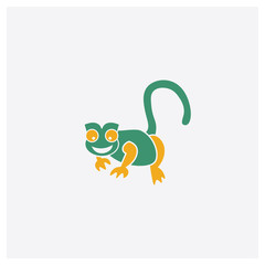 Chameleon concept 2 colored icon. Isolated orange and green Chameleon vector symbol design. Can be used for web and mobile UI/UX