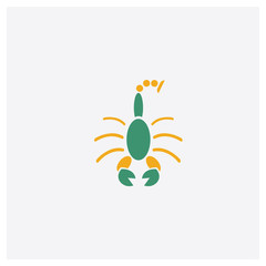 Lobster concept 2 colored icon. Isolated orange and green Lobster vector symbol design. Can be used for web and mobile UI/UX