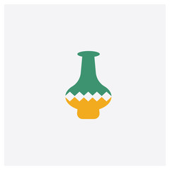 Pottery concept 2 colored icon. Isolated orange and green Pottery vector symbol design. Can be used for web and mobile UI/UX