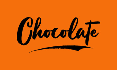 Chocolate Calligraphy Black Color Text On Yellow Background