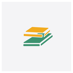 Book concept 2 colored icon. Isolated orange and green Book vector symbol design. Can be used for web and mobile UI/UX