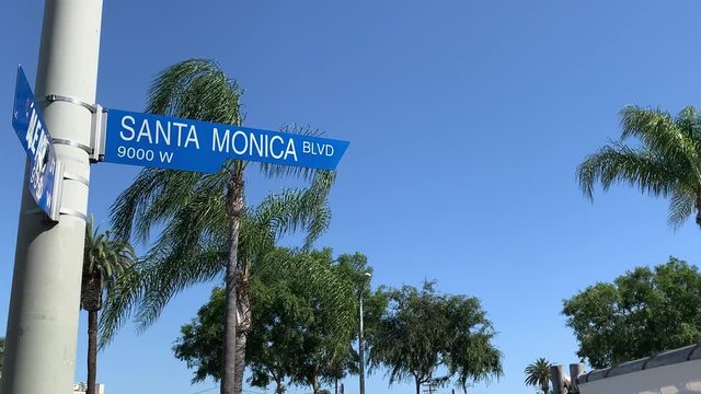 Santa Monica Boulevard Street Sign