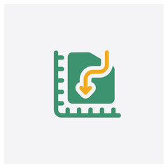 Analytics concept 2 colored icon. Isolated orange and green Analytics vector symbol design. Can be used for web and mobile UI/UX