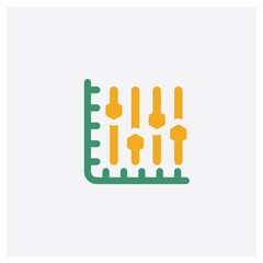 Bar chart concept 2 colored icon. Isolated orange and green Bar chart vector symbol design. Can be used for web and mobile UI/UX