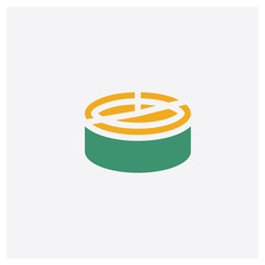 Pie chart concept 2 colored icon. Isolated orange and green Pie chart vector symbol design. Can be used for web and mobile UI/UX