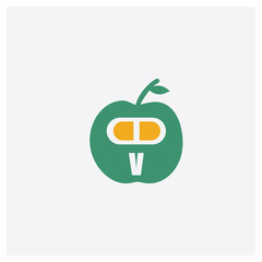 Vitamin concept 2 colored icon. Isolated orange and green Vitamin vector symbol design. Can be used for web and mobile UI/UX