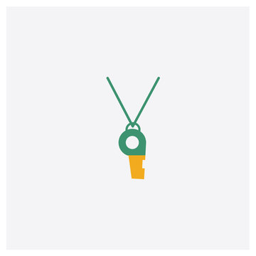 Whistle concept 2 colored icon. Isolated orange and green Whistle vector symbol design. Can be used for web and mobile UI/UX