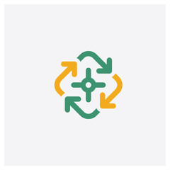 Infographic concept 2 colored icon. Isolated orange and green Infographic vector symbol design. Can be used for web and mobile UI/UX