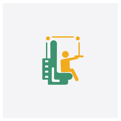 Training Apparatus concept 2 colored icon. Isolated orange and green Training Apparatus vector symbol design. Can be used for web and mobile UI/UX