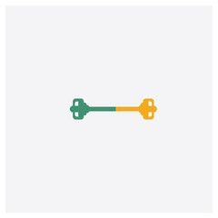 Dumbbells Bar concept 2 colored icon. Isolated orange and green Dumbbells Bar vector symbol design. Can be used for web and mobile UI/UX