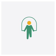 Skipping Rope concept 2 colored icon. Isolated orange and green Skipping Rope vector symbol design. Can be used for web and mobile UI/UX