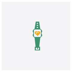 Sport Watch concept 2 colored icon. Isolated orange and green Sport Watch vector symbol design. Can be used for web and mobile UI/UX