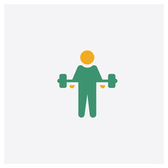 Barbell Weightlifting concept 2 colored icon. Isolated orange and green Barbell Weightlifting vector symbol design. Can be used for web and mobile UI/UX