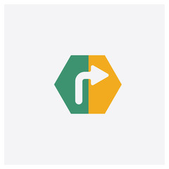 Ahead concept 2 colored icon. Isolated orange and green Ahead vector symbol design. Can be used for web and mobile UI/UX