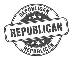 republican stamp. republican round grunge sign. label