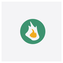 Fire concept 2 colored icon. Isolated orange and green Fire vector symbol design. Can be used for web and mobile UI/UX
