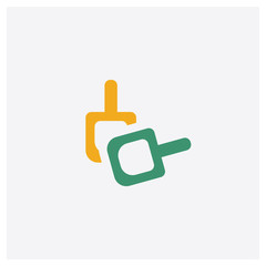 Rings concept 2 colored icon. Isolated orange and green Rings vector symbol design. Can be used for web and mobile UI/UX