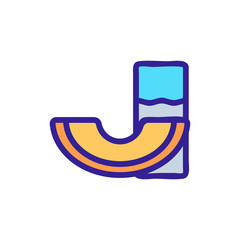 melon slice with peel icon vector. melon slice with peel sign. color symbol illustration