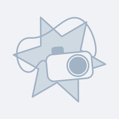 Vector modern icon of a camera. Can be used as a logo, icon, or label