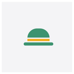 Hat concept 2 colored icon. Isolated orange and green Hat vector symbol design. Can be used for web and mobile UI/UX