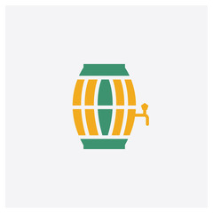 Barrel concept 2 colored icon. Isolated orange and green Barrel vector symbol design. Can be used for web and mobile UI/UX