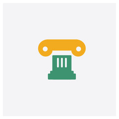 Pillar concept 2 colored icon. Isolated orange and green Pillar vector symbol design. Can be used for web and mobile UI/UX